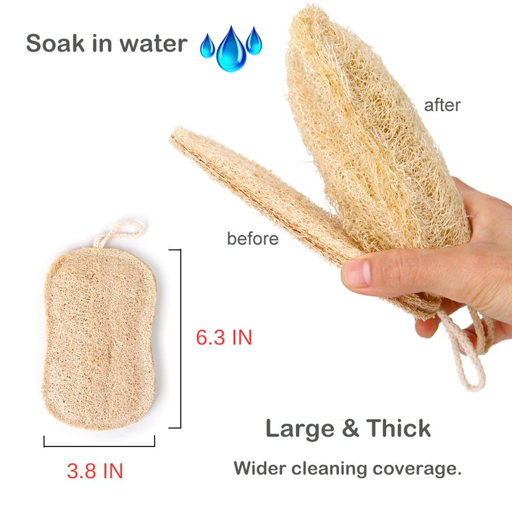 Natural Loofah Sponge Biodegradable Loofah Dish Sponge Non-Scratch Compostable Dishwashing Loofah Sponge for Kitchen Cleaning